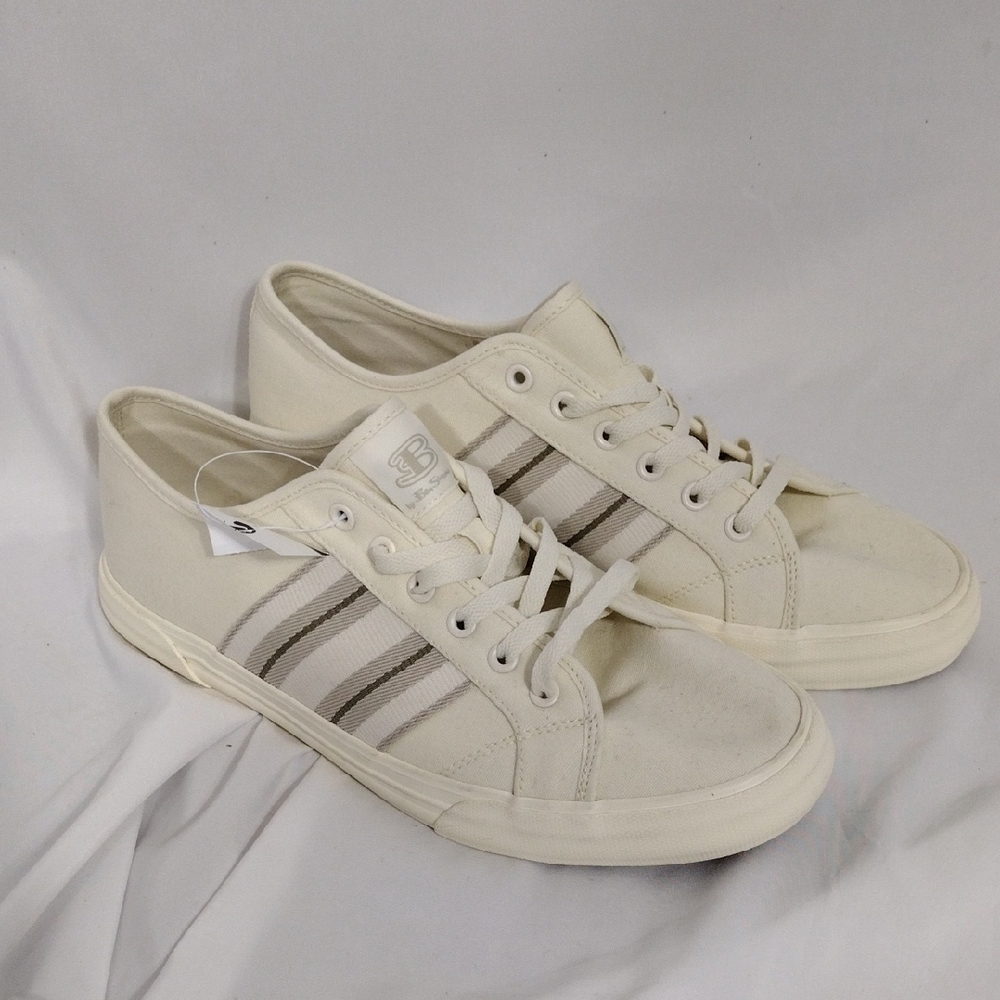 NWOB Ben Sherman Mens Whisper White Oatmeal Dk Taupe Blackpool Sneaker Size 8